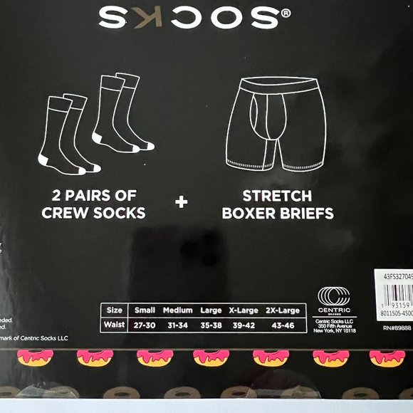 FUNKY SOCKS Men's Boxed Gift Set Crew Socks & Boxer Briefs Size Large - Picture 2 of 3